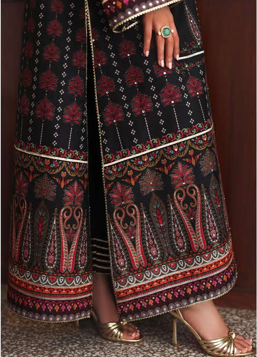 Nirvana by Mushq Unstitched Printed Raw Silk 3 Piece Suit MU26UNR Star off Duty HUNPS260108 - Festive Collection