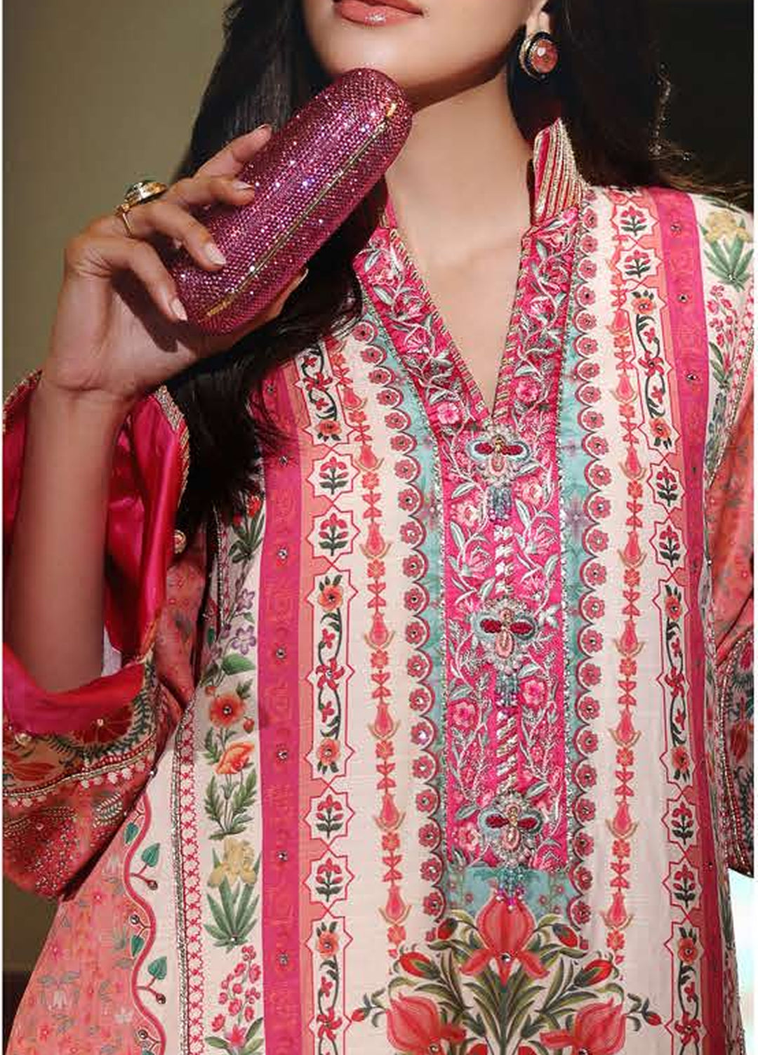 Nirvana by Mushq Unstitched Printed Raw Silk 3 Piece Suit MU26UNR Born Ready HUNPS260109 - Festive Collection