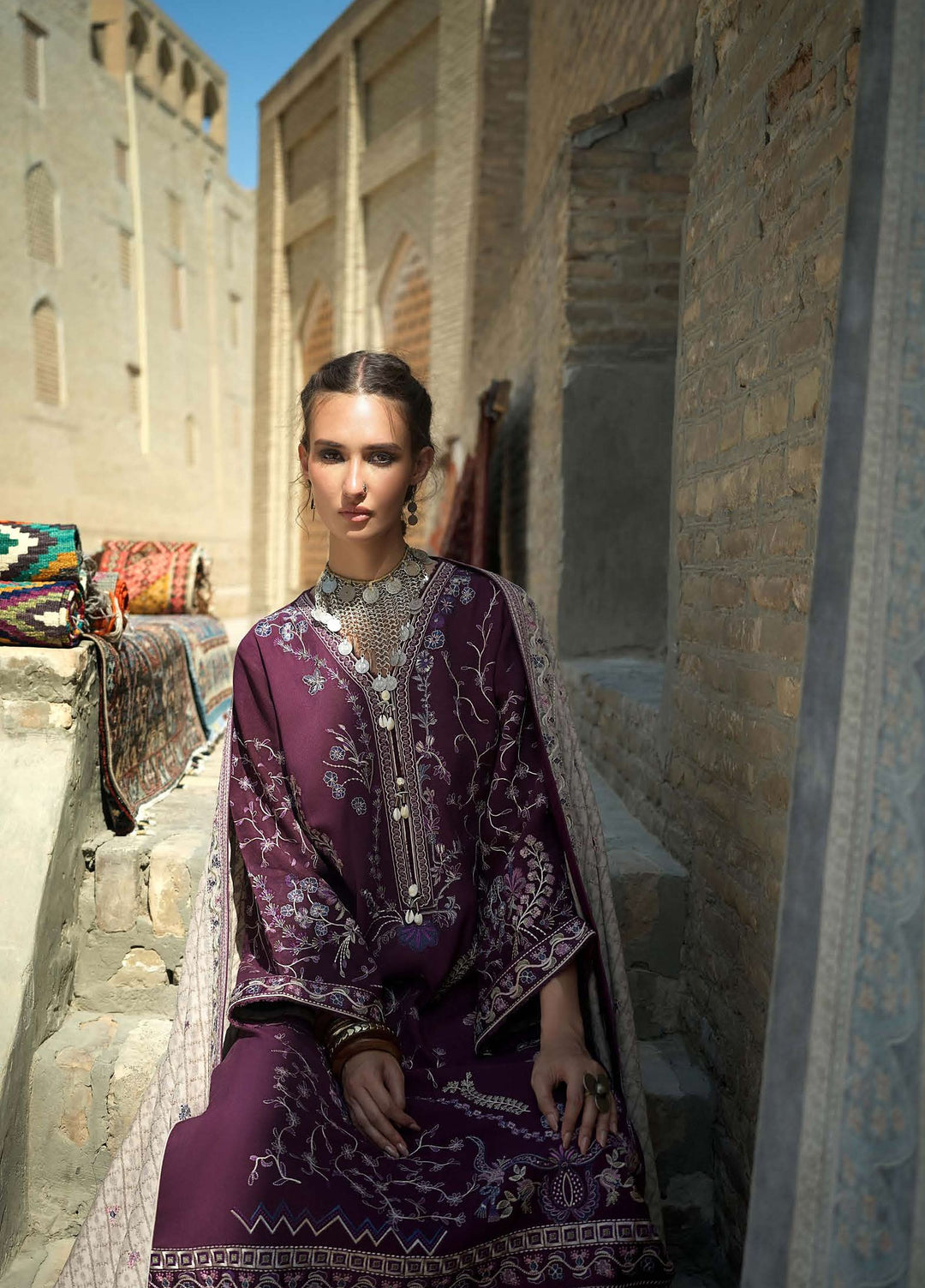 Beneath Bukhara by Mushq Unstitched Embroidered Corduroy 3 Piece Suit MU26UBBW Caravan HUNWI260102 - Winter Collection