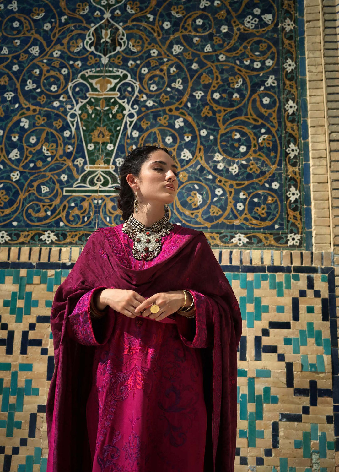 Beneath Bukhara by Mushq Unstitched Embroidered Herringbone 3 Piece Suit MU26UBBW Dusk Whisper HUNWI260103 - Winter Collection