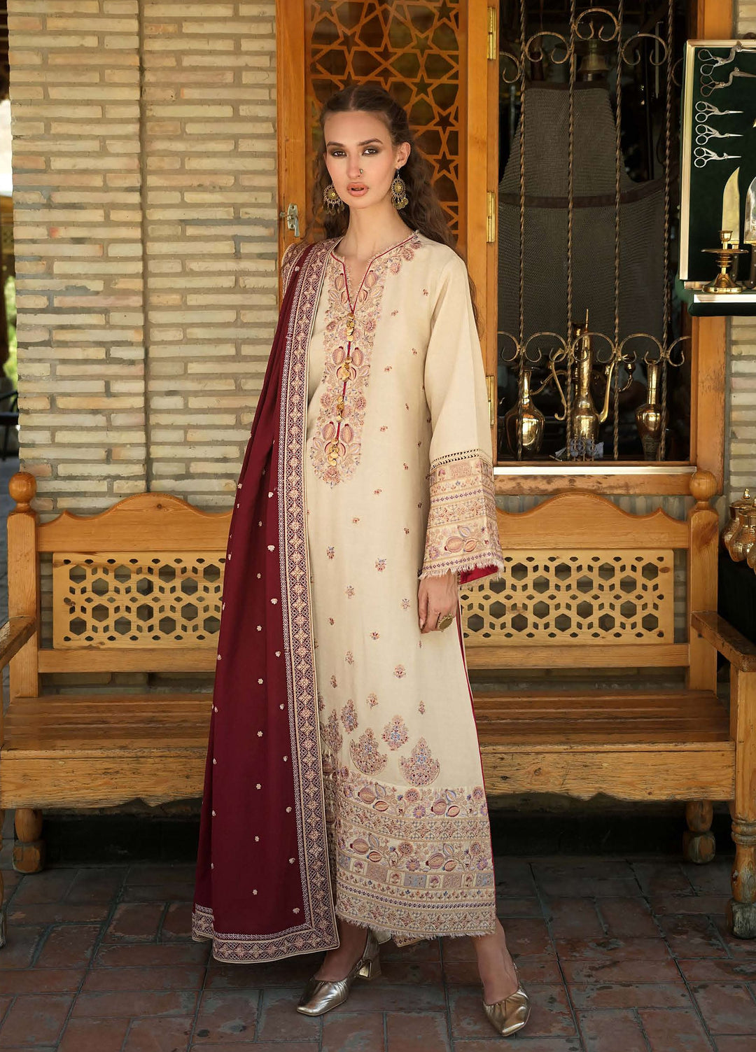 Beneath Bukhara by Mushq Unstitched Embroidered Karandi 3 Piece Suit MU26UBBW Frosted Dome HUNWI260110 - Winter Collection