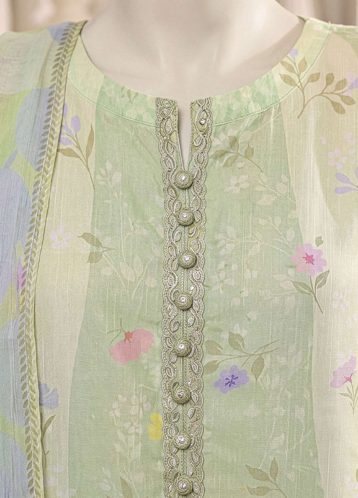 A Flowy Cut by HZ Textiles RTW Printed Raw Silk 3 Piece Suit HZ26RFC RPF-3P-003 Lime Mellow - Casual Collection