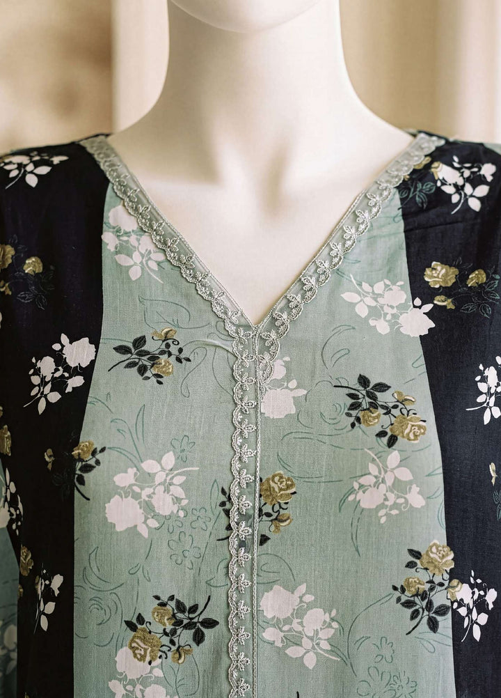 A Flowy Cut by HZ Textiles RTW Printed Raw Silk 3 Piece Suit HZ26RFC RPF-3P-001 Mint Mauve - Casual Collection