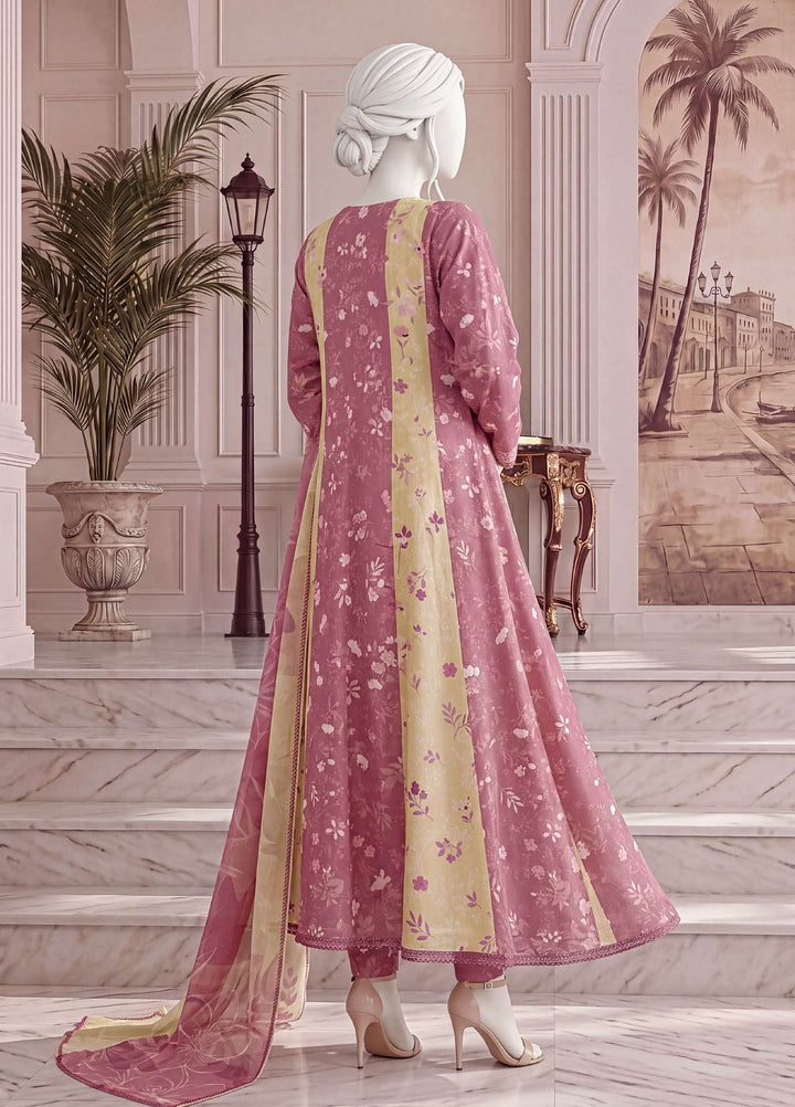 A Flowy Cut by HZ Textiles RTW Printed Raw Silk 3 Piece Suit HZ26RFC RPF-3P-004 Rose Blush - Casual Collection