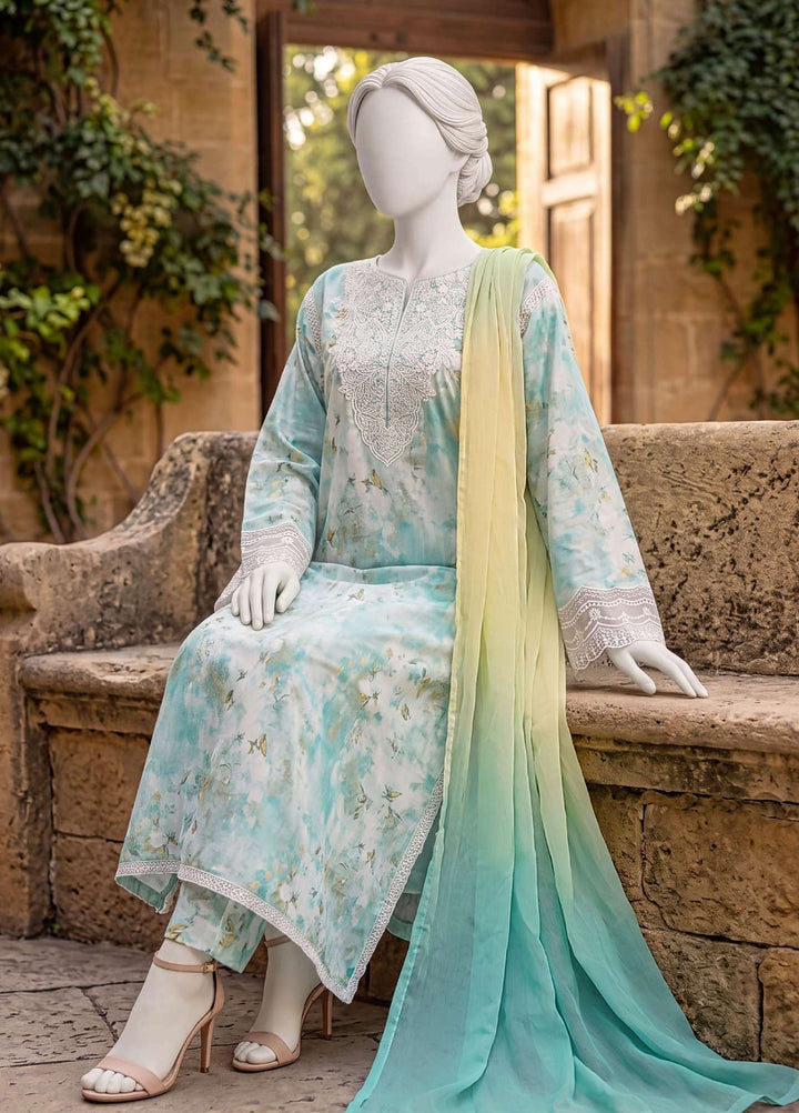 Kaftan Silk by HZ Textiles RTW Printed Rawsilk 3 Piece Suit HZ26RKS XRPE-3P-007 Meltsea - Casual Collection