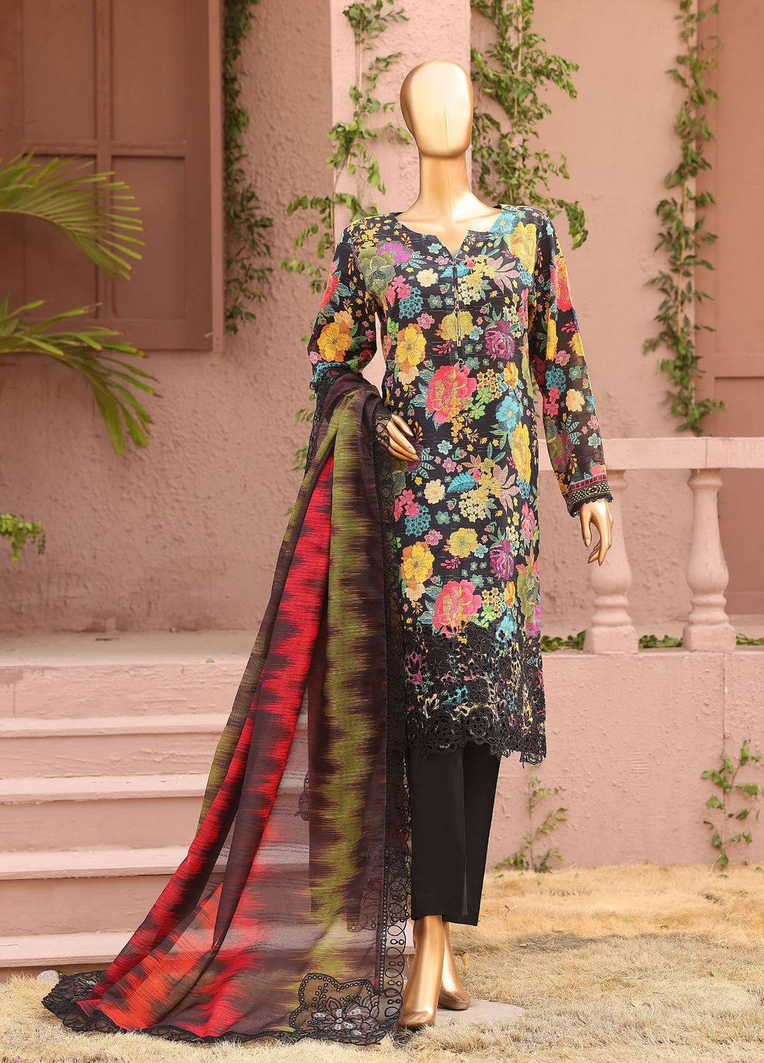 Meenakari by HZ Textiles Unstitched Embroidered Cotton 3 Piece Suit HZ26UCM MEC-1001 - Casual Collection
