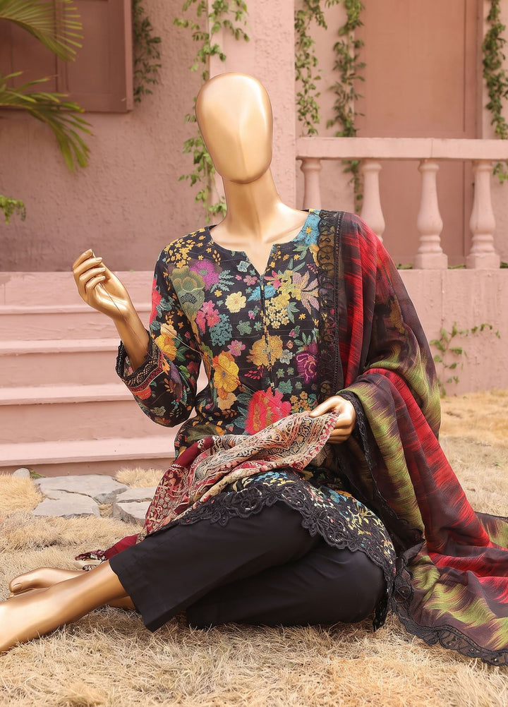 Meenakari by HZ Textiles Unstitched Embroidered Cotton 3 Piece Suit HZ26UCM MEC-1001 - Casual Collection