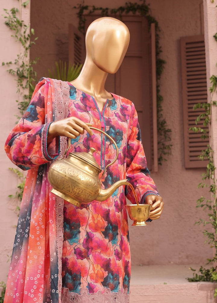 Meenakari by HZ Textiles Unstitched Embroidered Cotton 3 Piece Suit HZ26UCM MEC-1002 - Casual Collection