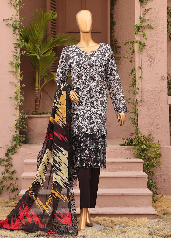 Meenakari by HZ Textiles Unstitched Embroidered Cotton 3 Piece Suit HZ26UCM MEC-1005 - Casual Collection