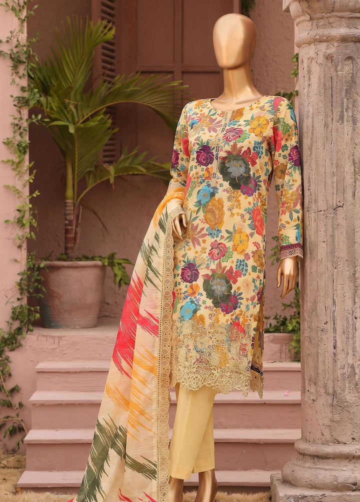 Meenakari by HZ Textiles Unstitched Embroidered Cotton 3 Piece Suit HZ26UCM MEC-1006 - Casual Collection