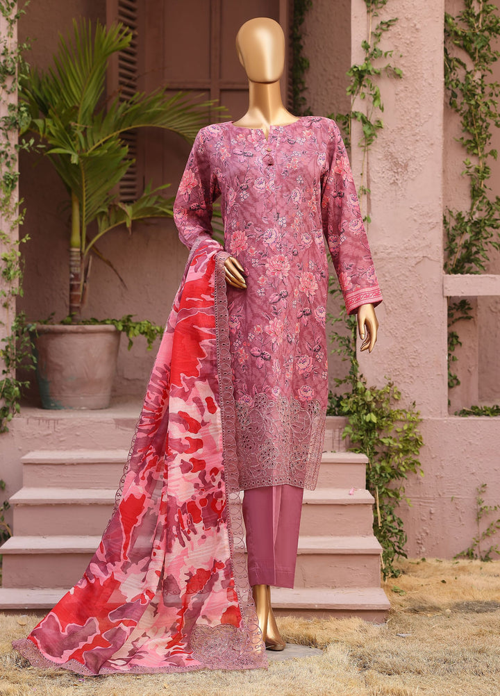 Meenakari by HZ Textiles Unstitched Embroidered Cotton 3 Piece Suit HZ26UCM MEC-1007 - Casual Collection