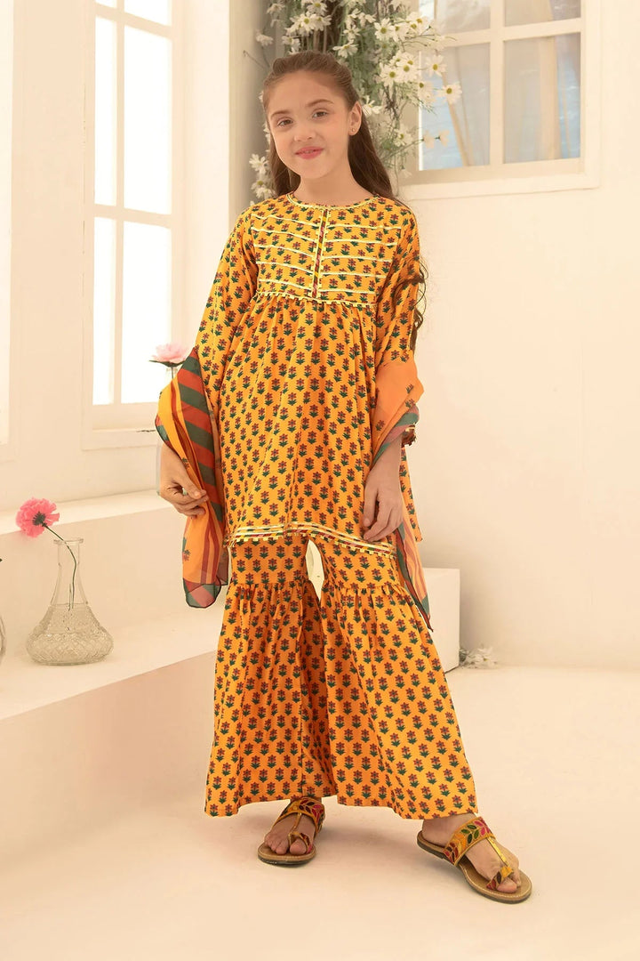 Ochre RTW Printed Girls 3 Piece Herringbone  INDP-16 - Summer Collection