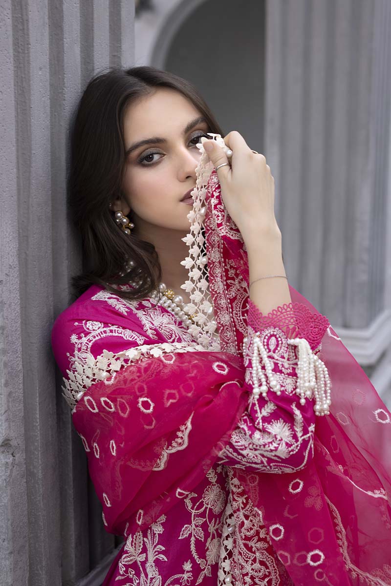Husn E Adaa by Maham Sultan Unstitched Embroidered Lawn 3 Piece Suit MS26UHA Mahpari - Lawn Collection
