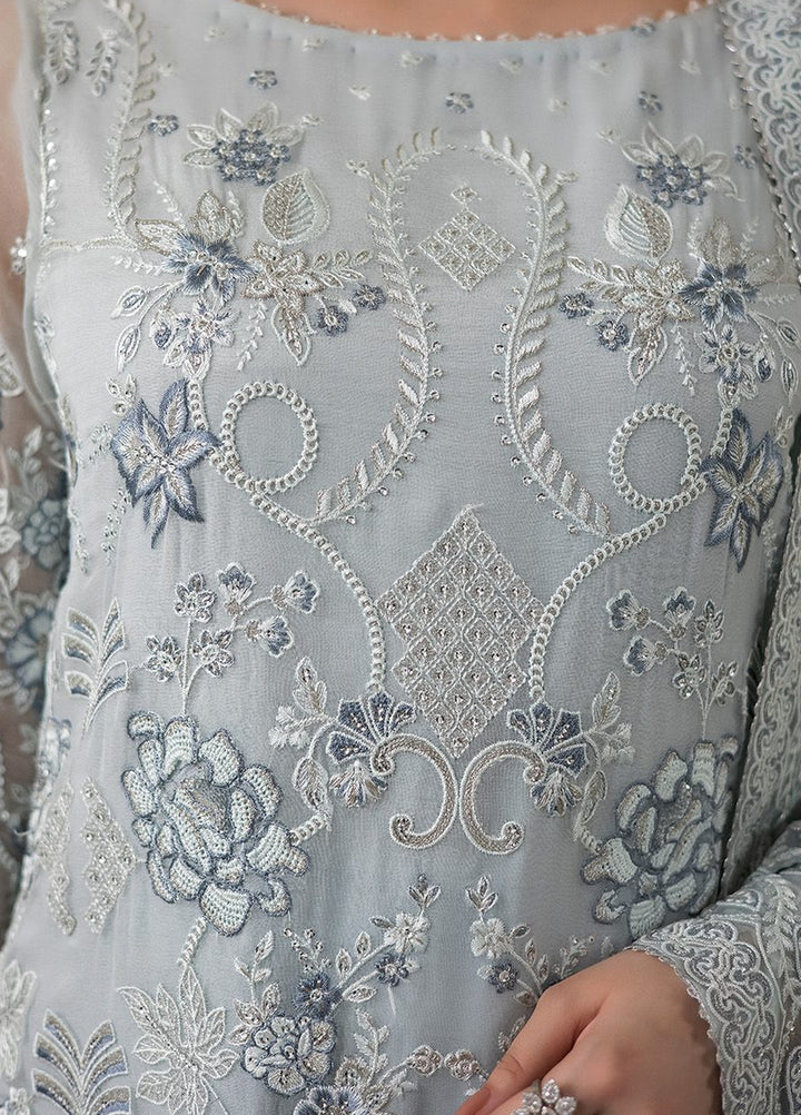 La Fiora by Imrozia Premium Unstitched Embroidered Chiffon 3 Piece Suit IP26ULC AZZURA I-278 - Wedding Collection