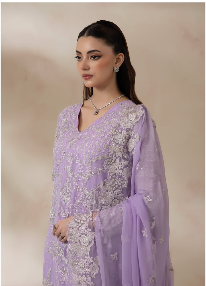 La Fiora by Imrozia Premium Unstitched Embroidered Chiffon 3 Piece Suit IP26ULC LAVELLE I-279 - Wedding Collection