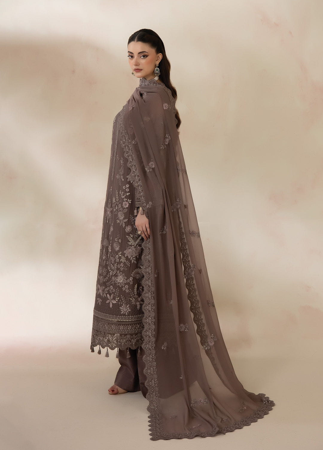 La Fiora by Imrozia Premium Unstitched Embroidered Chiffon 3 Piece Suit IP26ULC OLIVEIRA I-280 - Wedding Collection
