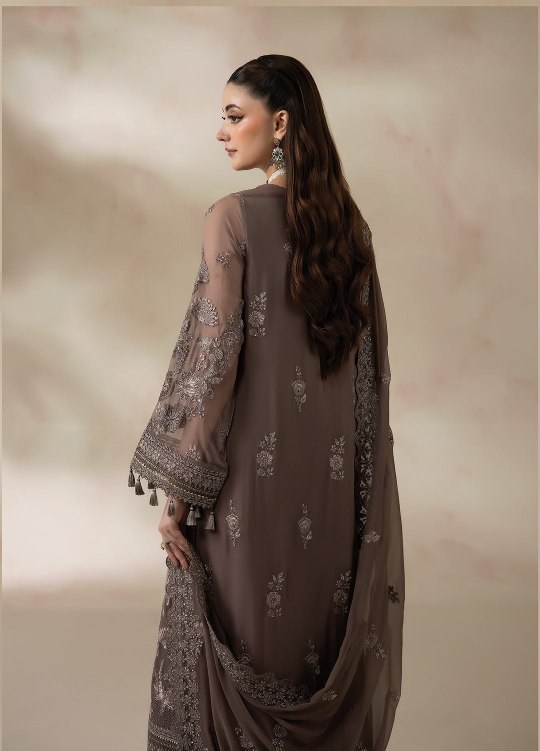La Fiora by Imrozia Premium Unstitched Embroidered Chiffon 3 Piece Suit IP26ULC OLIVEIRA I-280 - Wedding Collection