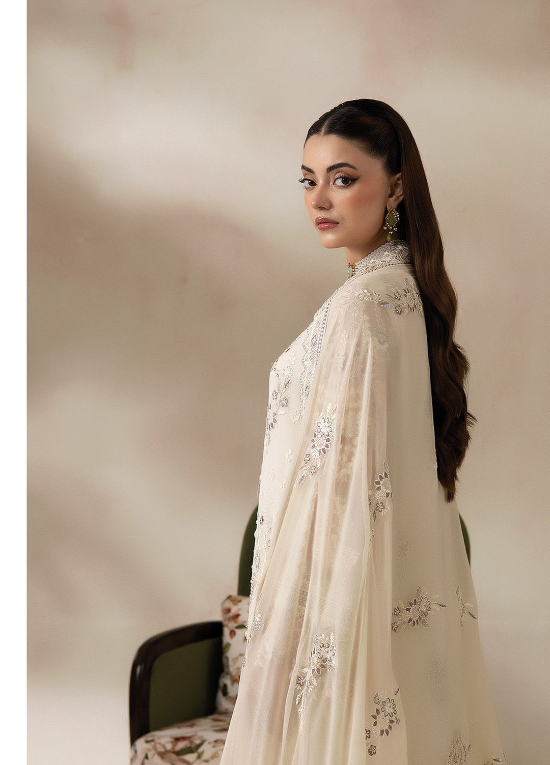 La Fiora by Imrozia Premium Unstitched Embroidered Chiffon 3 Piece Suit IP26ULC ROSELLE I-282 - Wedding Collection