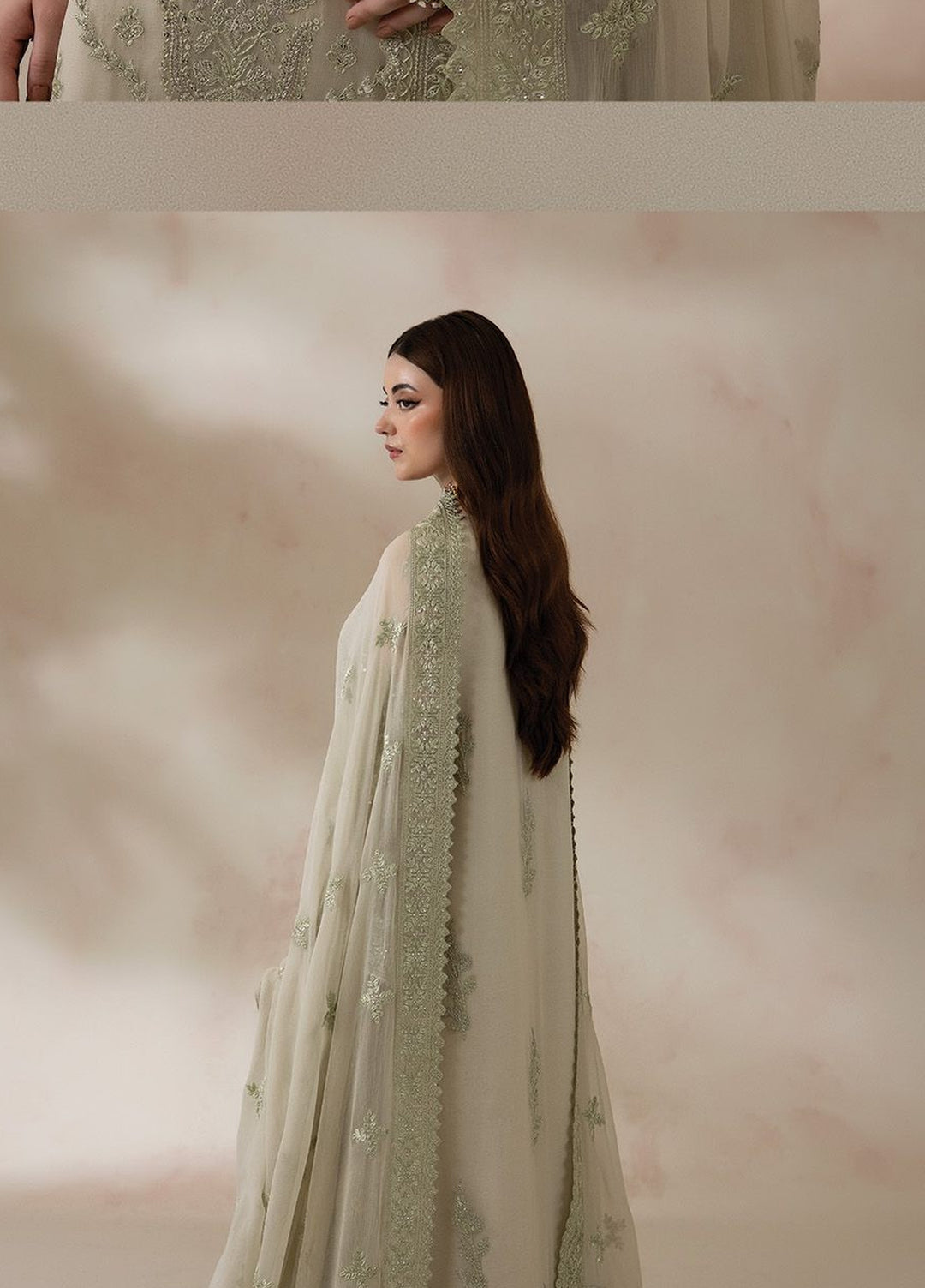 La Fiora by Imrozia Premium Unstitched Embroidered Chiffon 3 Piece Suit IP26ULC VERDELLE I-283 - Wedding Collection