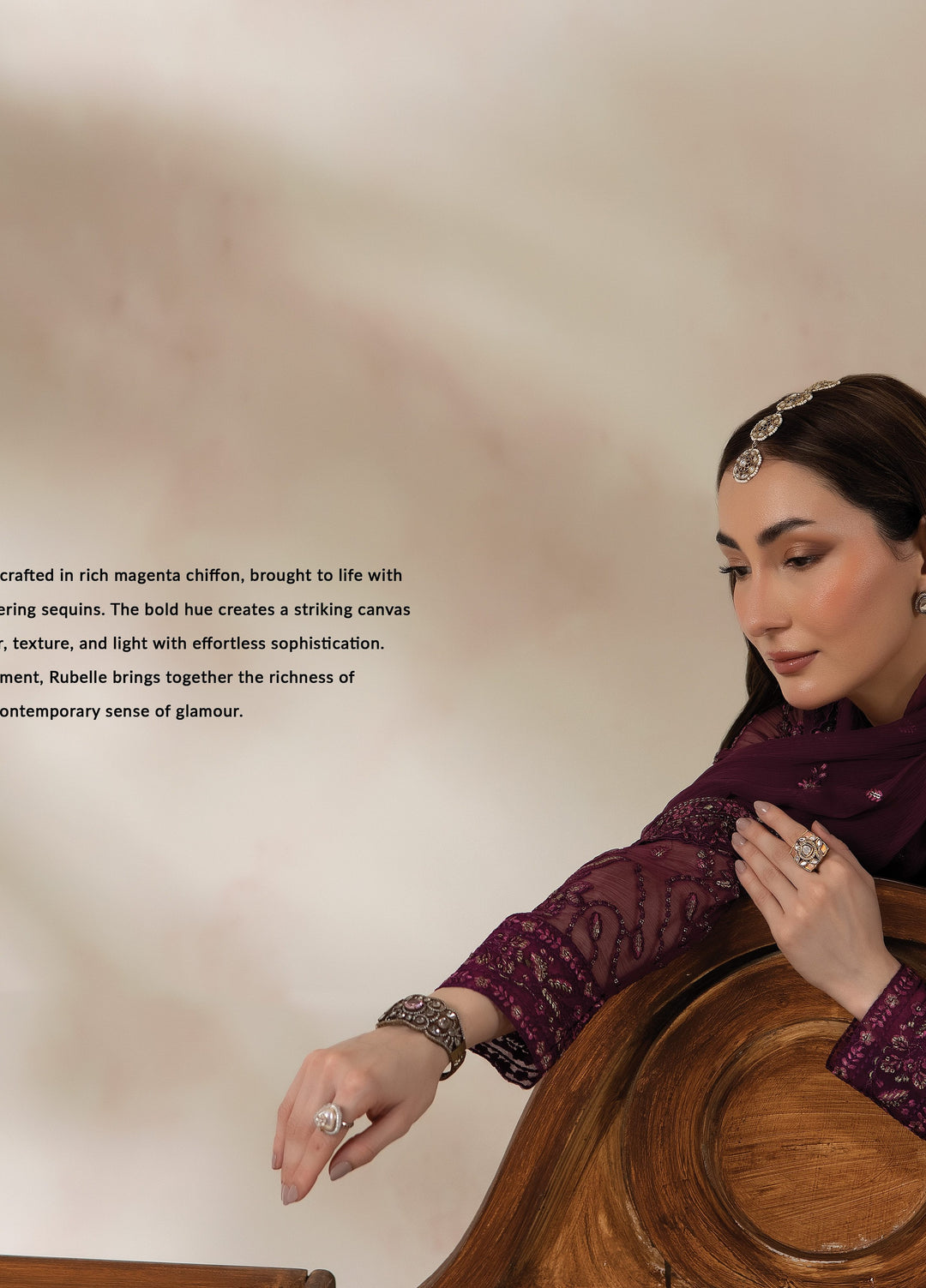 La Fiora by Imrozia Premium Unstitched Embroidered Chiffon 3 Piece Suit IP26ULC I-284 RUBELLE - Wedding Collection