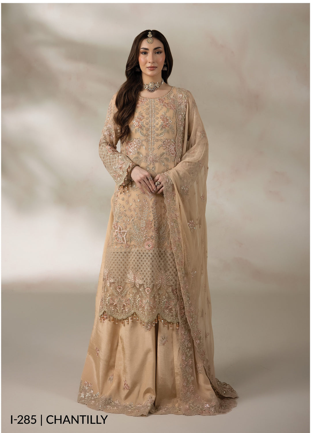 La Fiora by Imrozia Premium Unstitched Embroidered Chiffon 3 Piece Suit IP26ULC I-285 CHANTILLY - Wedding Collection