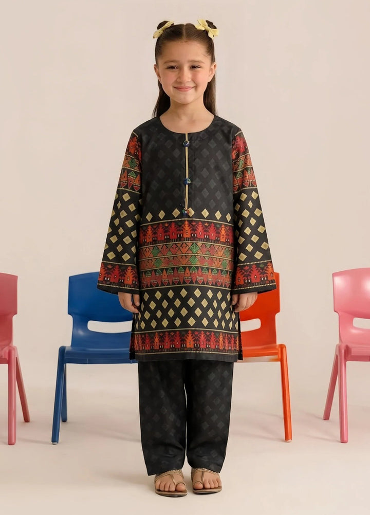 Everyday Edit by Style Up Girls RTW Printed Poly Lawn 2 Piece Suit Black Ember - Casual Collection