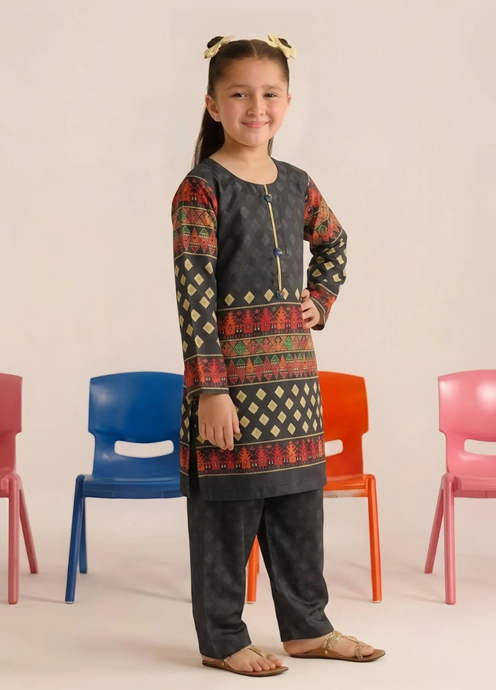 Everyday Edit by Style Up Girls RTW Printed Poly Lawn 2 Piece Suit Black Ember - Casual Collection