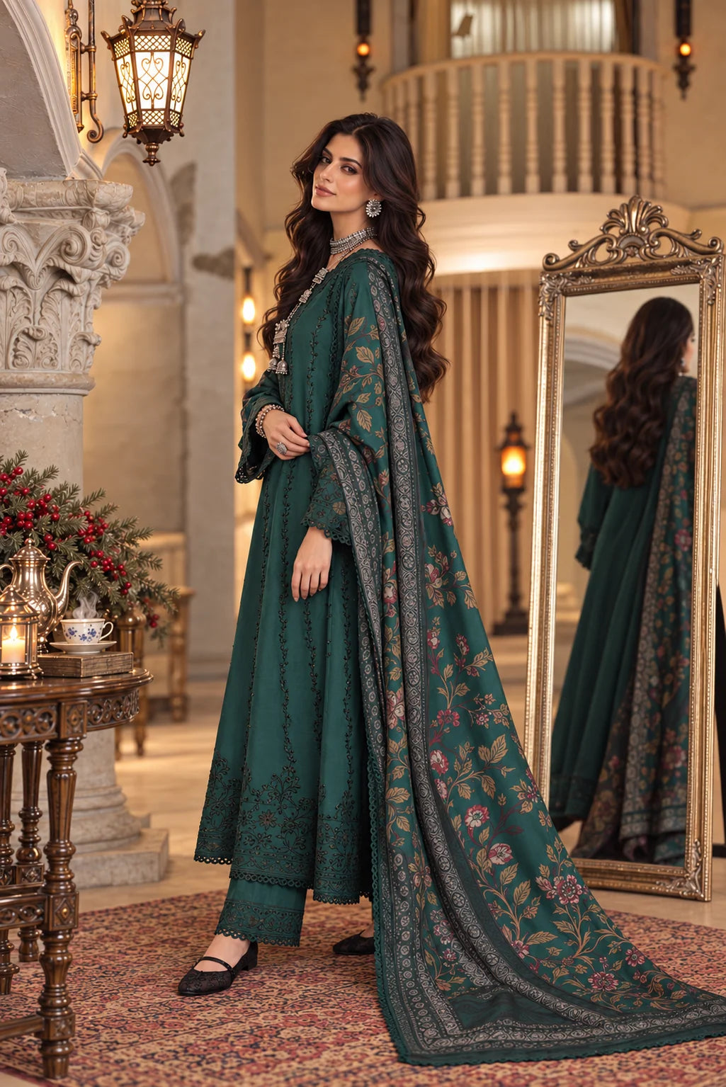 Noor by Saadia Asad Unstitched Embroidered Linen 3 Piece Suit SA26UNL D5 B - Winter Collection