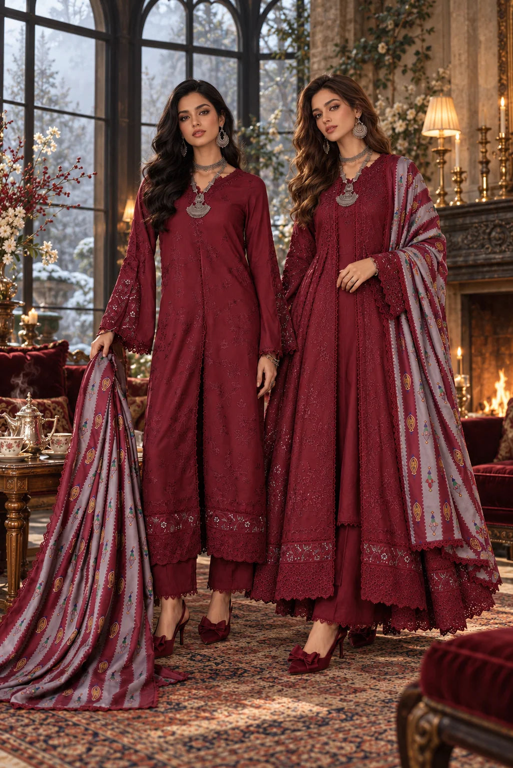 Noor by Saadia Asad Unstitched Embroidered Linen 3 Piece Suit SA26UNL D6 A - Winter Collection