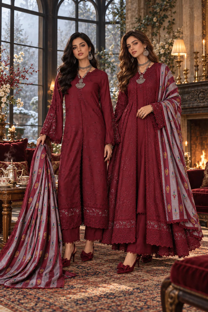 Noor by Saadia Asad Unstitched Embroidered Linen 3 Piece Suit SA26UNL D6 A - Winter Collection