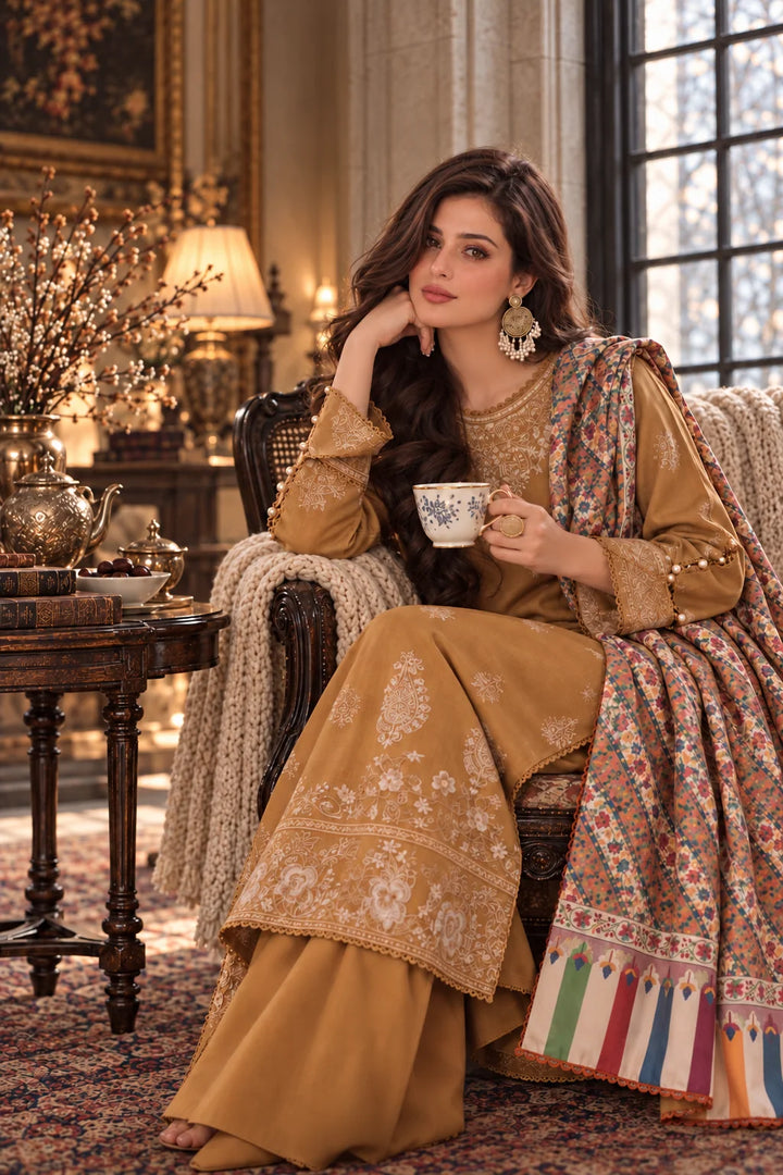 Noor by Saadia Asad Unstitched Embroidered Linen 3 Piece Suit SA26UNL D10 A - Winter Collection