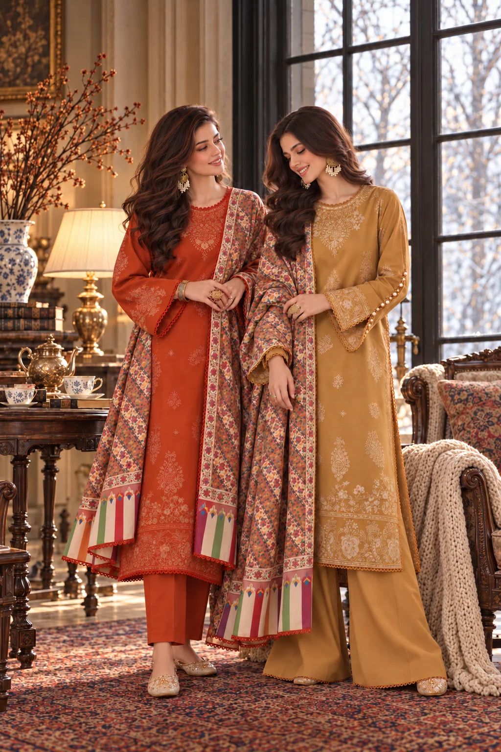 Noor by Saadia Asad Unstitched Embroidered Linen 3 Piece Suit SA26UNL D10 B - Winter Collection