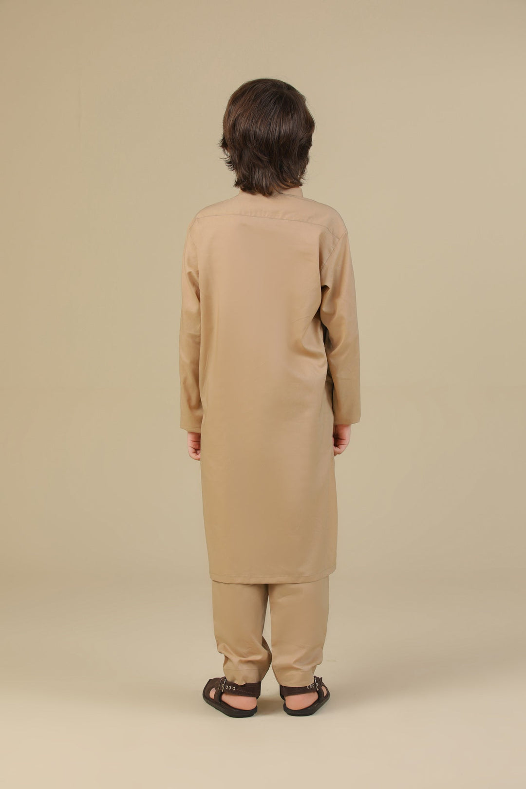 Muraqsh Ready To Wear Solids Cotton Boys Camel Kurta Trouser MUR-CSCKT - Summer Collection