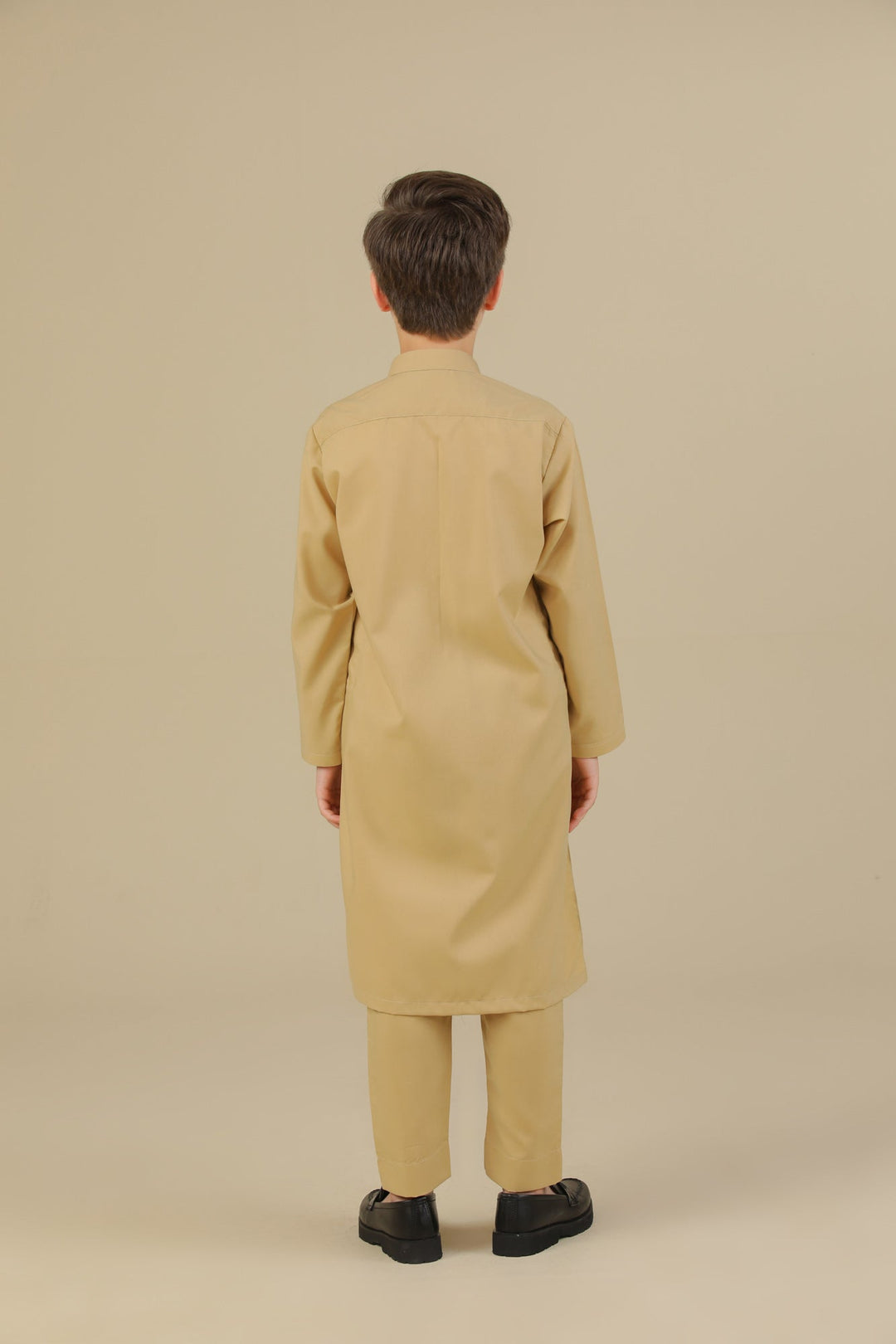 Muraqsh Ready To Wear Solids Cotton Boys Ivory Blended Kurta Trouser MUR-IKT-K - Summer Collection