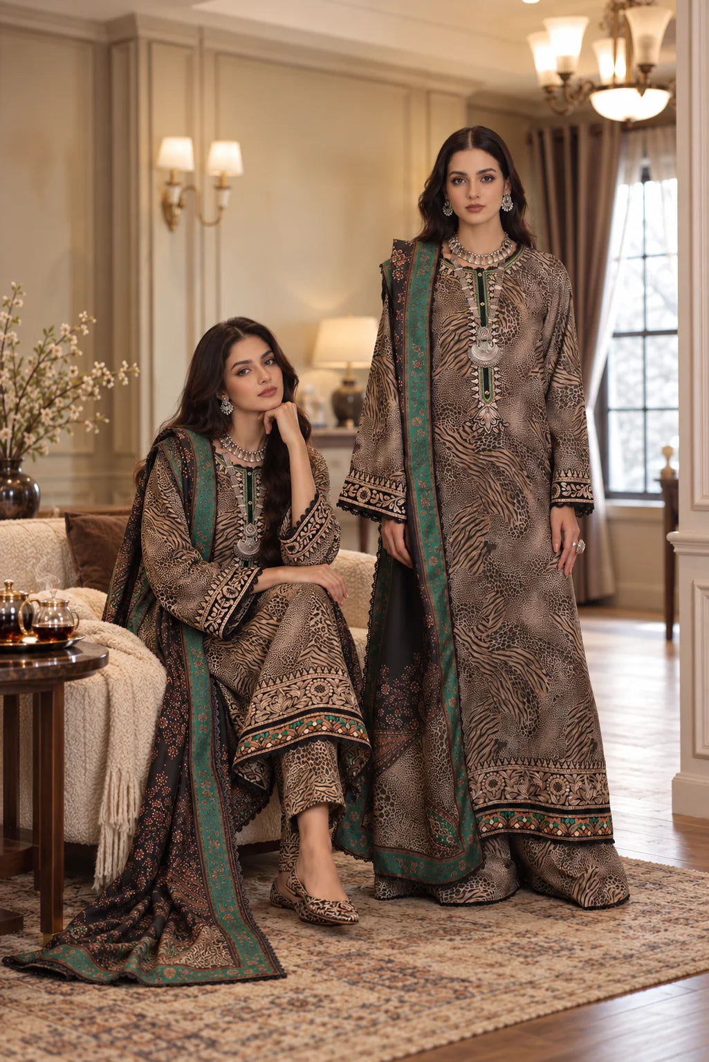 Noor by Saadia Asad Unstitched Printed Linen 3 Piece Suit SA26UNL D1 A - Winter Collection