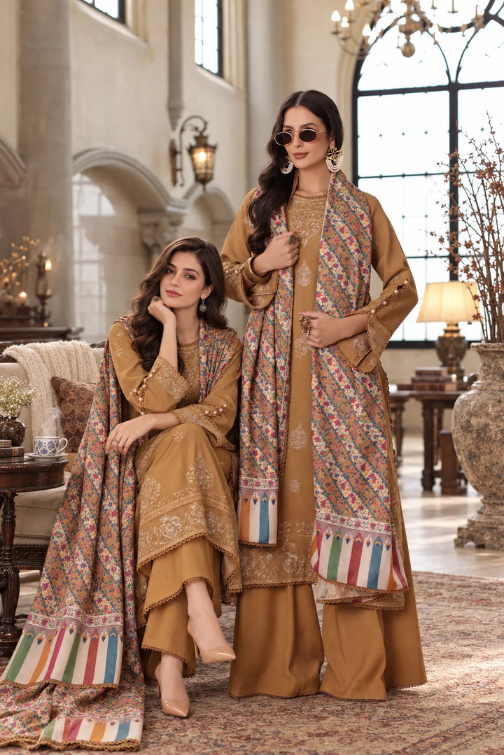Noor by Saadia Asad Unstitched Embroidered Linen 3 Piece Suit SA26UNL D10 A - Winter Collection