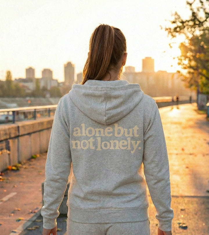 Urban Cut Unisex RTW Printed Fleece 1 Piece Suit Alone But Not Lonely Hoodie Casual Collection