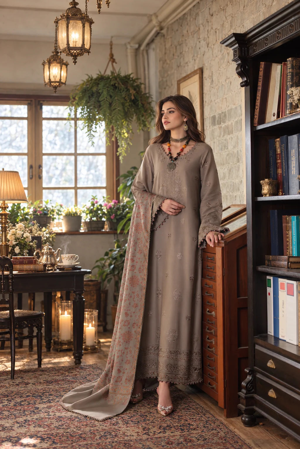 Noor by Saadia Asad Unstitched Embroidered Linen 3 Piece Suit SA26UNL D3 A - Winter Collection