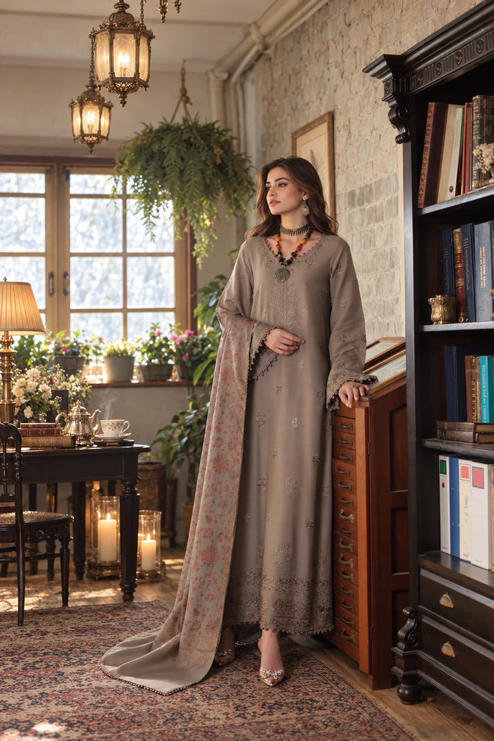 Noor by Saadia Asad Unstitched Embroidered Linen 3 Piece Suit SA26UNL D3 A - Winter Collection