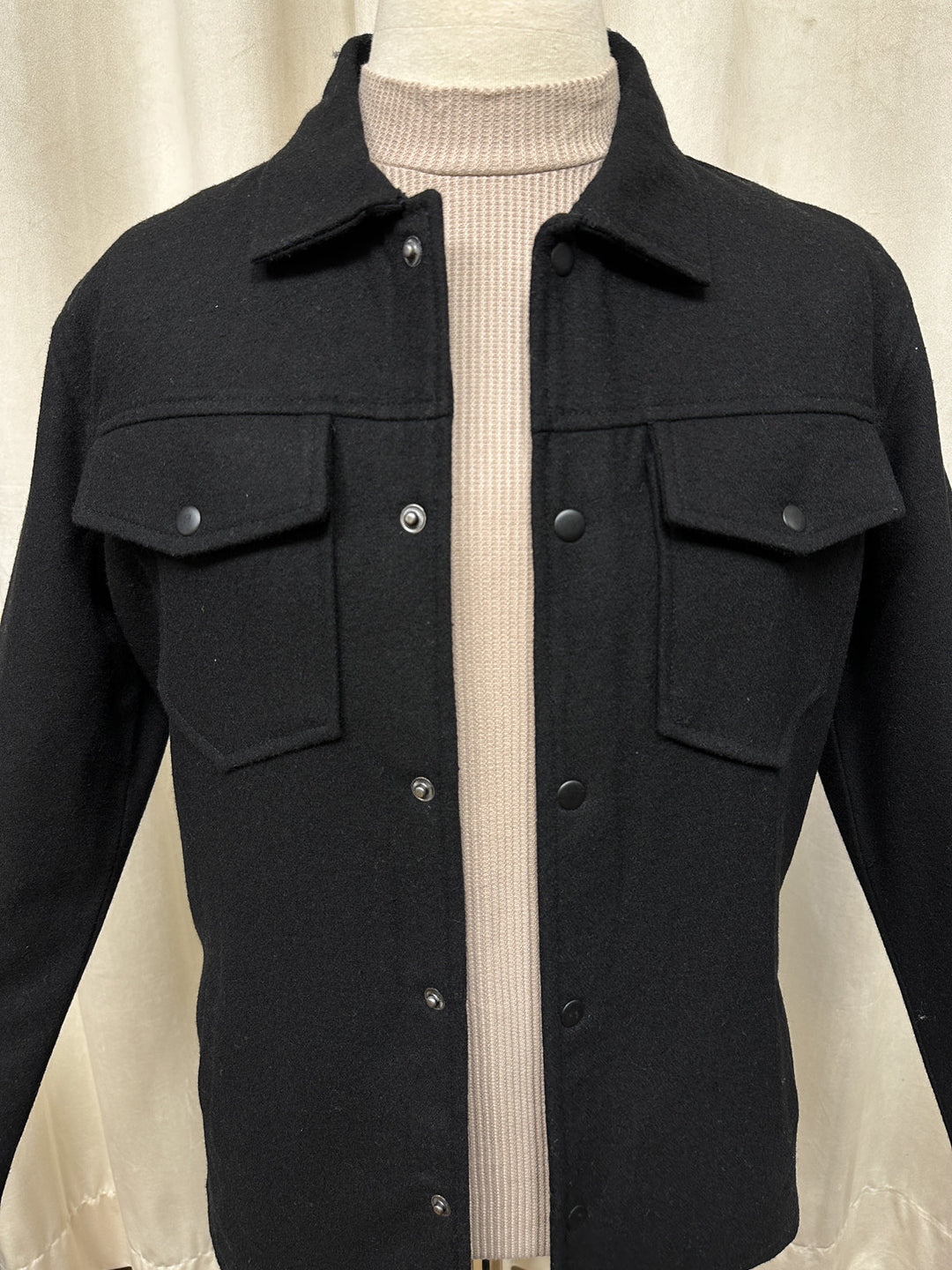 Muraqsh Ready To Wear Solids Cotton Men Black Wool Coat ABD-BLWC - Summer Collection