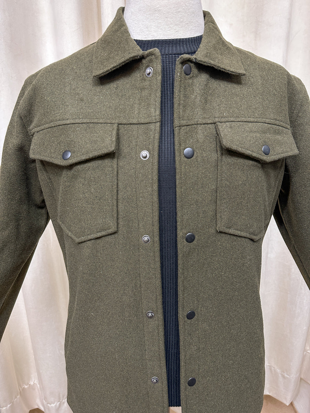 Muraqsh Ready To Wear Solids Cotton Men Olive Wool Coat ABD-OWC - Summer Collection