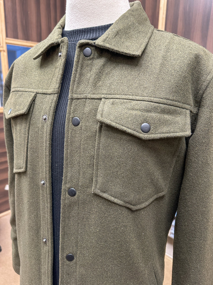 Muraqsh Ready To Wear Solids Cotton Men Olive Wool Coat ABD-OWC - Summer Collection