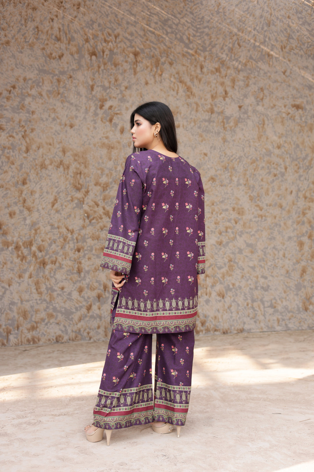 Firdous Women Pret Printed Cotton 2 Piece Royal Purple ATP-33 - Summer Collection