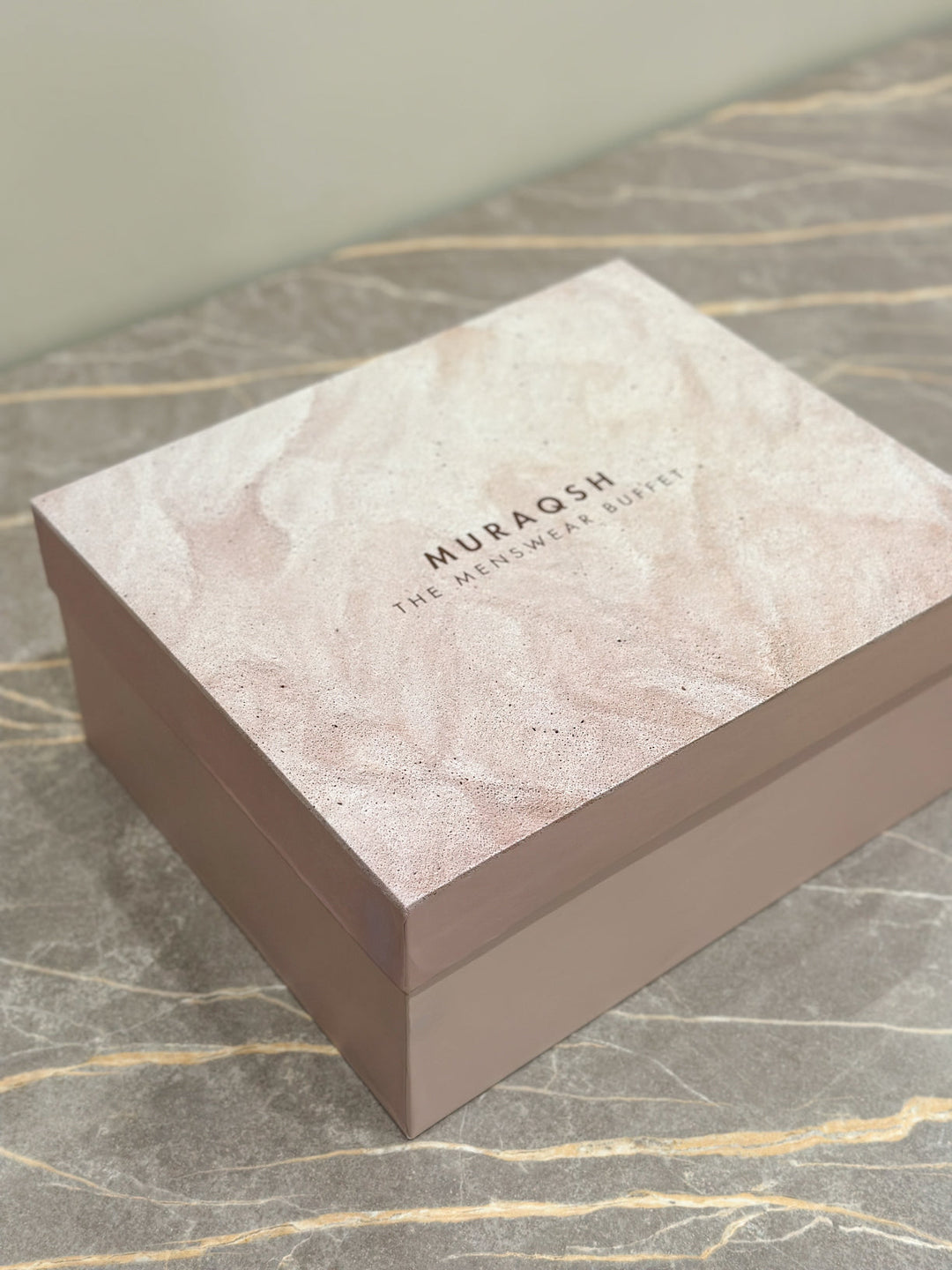 Muraqsh Ready To Wear Solids Cotton Men Premium Gift Box Top Drip Off with Grooving Textured in Beige Pink MUR-GIFT-BOX - Summer Collection