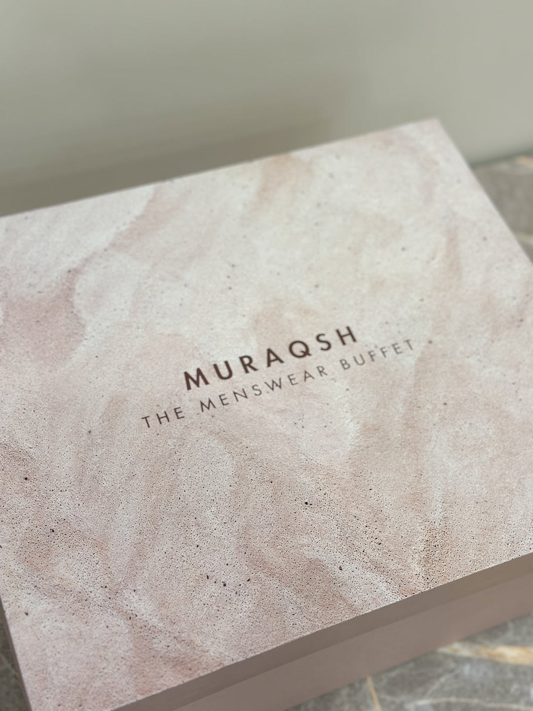 Muraqsh Ready To Wear Solids Cotton Men Premium Gift Box Top Drip Off with Grooving Textured in Beige Pink MUR-GIFT-BOX - Summer Collection