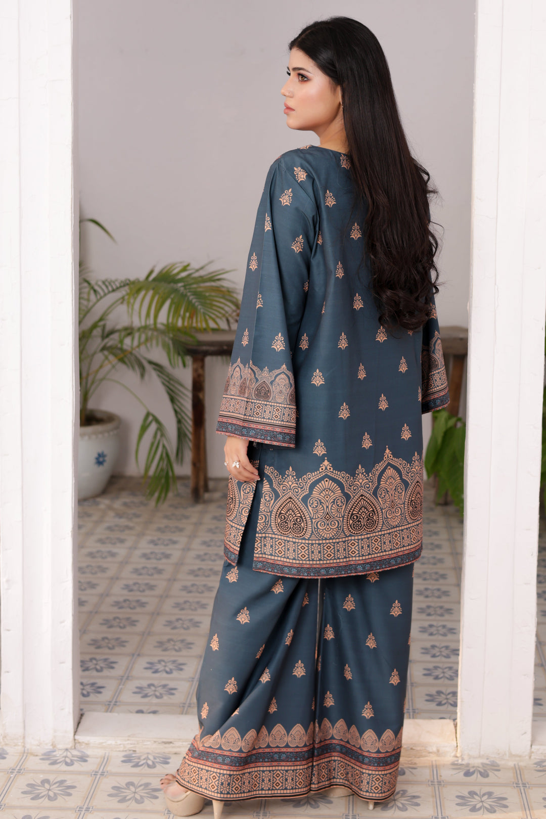 Firdous Women Pret Printed Cotton 2 Piece Mediable Blue ATP-34 - Summer Collection