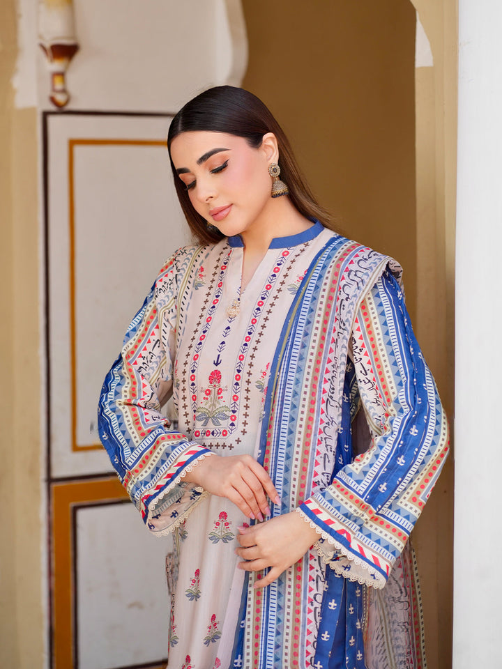 TNG Women Luxury Pret Printed Crepe 3 Piece Suit Asbaab - Casual Collection