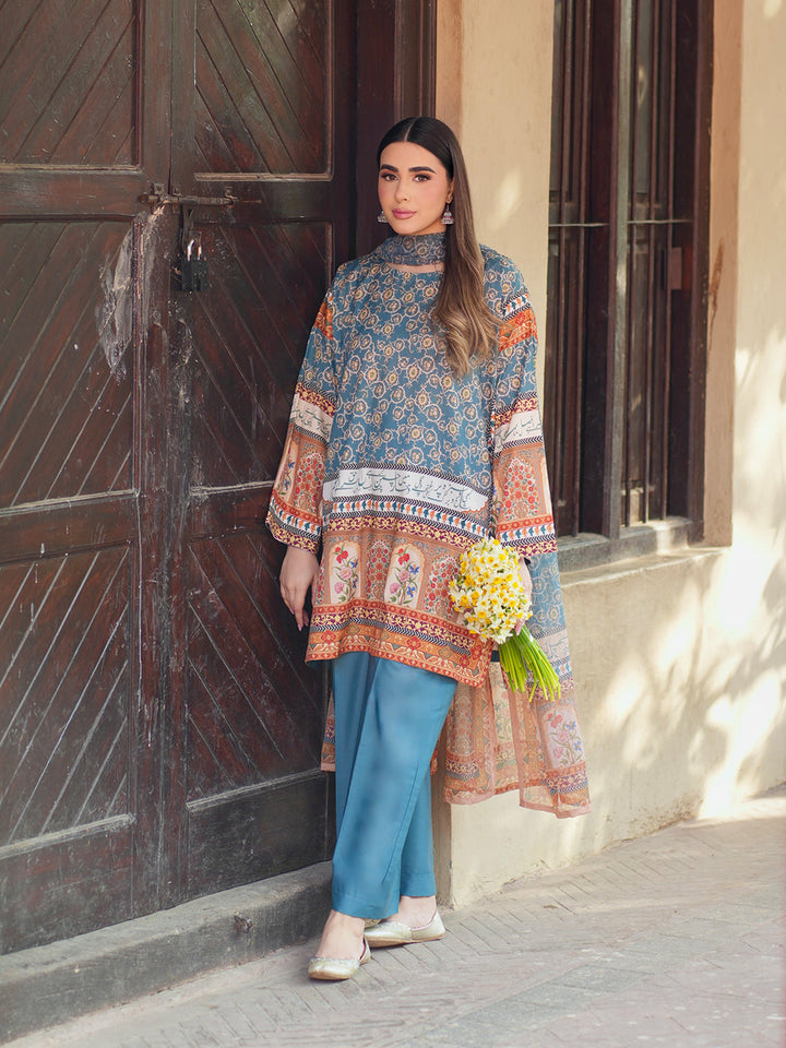 TNG Women Luxury Pret Printed Crepe 3 Piece Suit Mehraab - Casual Collection