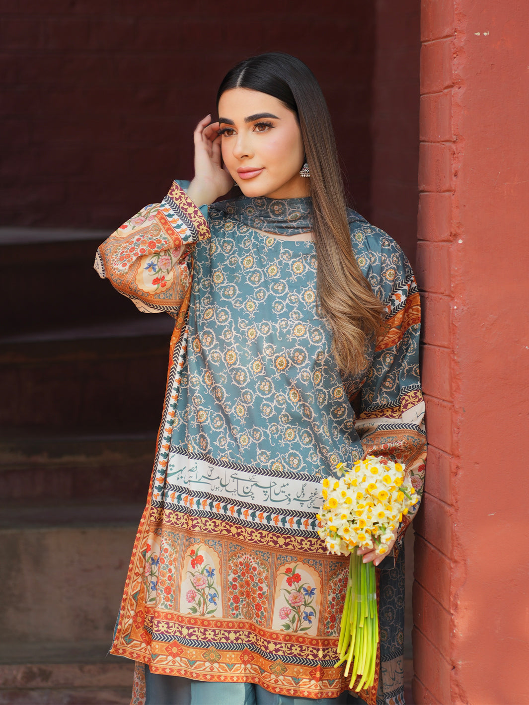 TNG Women Luxury Pret Printed Crepe 3 Piece Suit Mehraab - Casual Collection