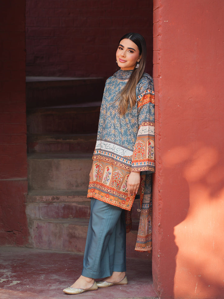 TNG Women Luxury Pret Printed Crepe 3 Piece Suit Mehraab - Casual Collection